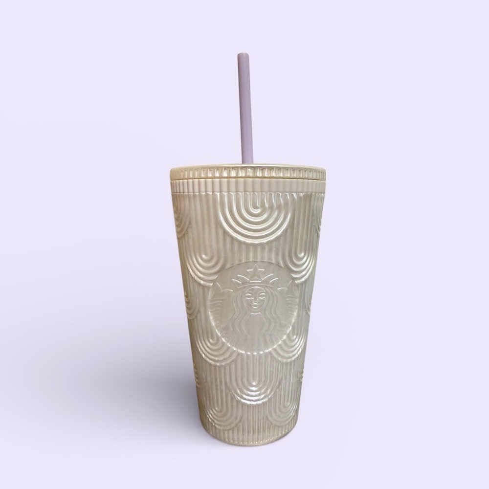 Starbucks White Pearl Shell Mermaid Siren Tumbler 16 OZ 2023 NEW